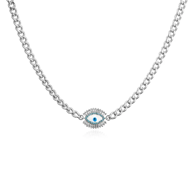 White Gold Color Necklace 40 + 5cm